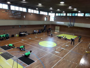 Un momento della partita di Torball Torino - Augusta